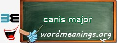 WordMeaning blackboard for canis major